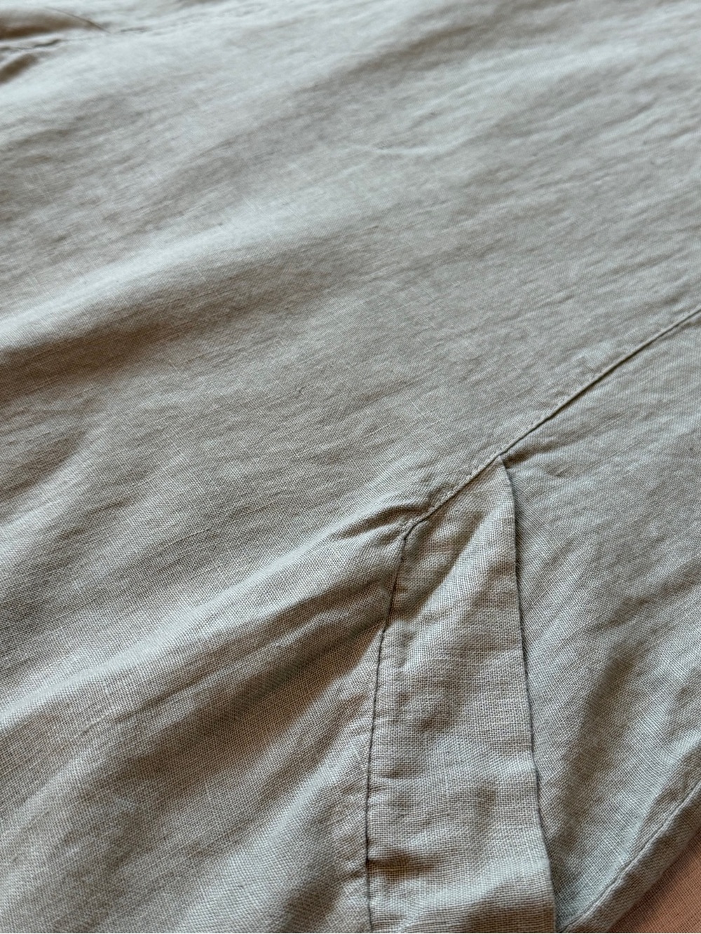 100% linen V-Neck Linen Shift Dress in dusty Sage medium to large - Picture 7 of 12